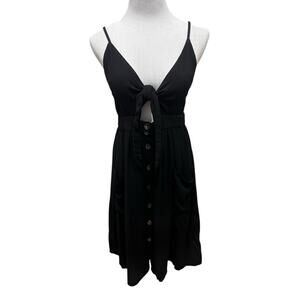 Lucy Wang Women's Black Cutout Spaghetti Strap Dress SIZE Large